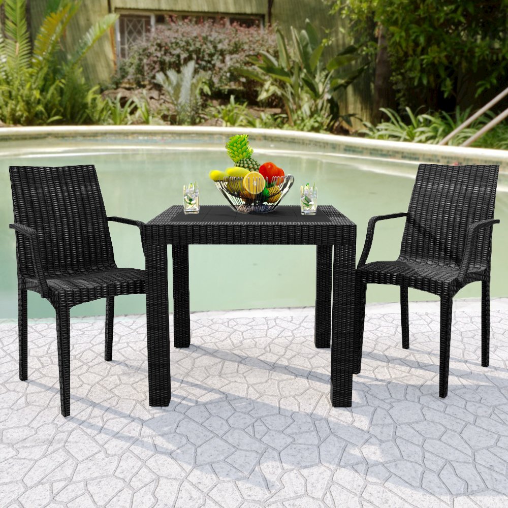 Weave Mace Indoor/Outdoor Chair (With Arms), Set of 2