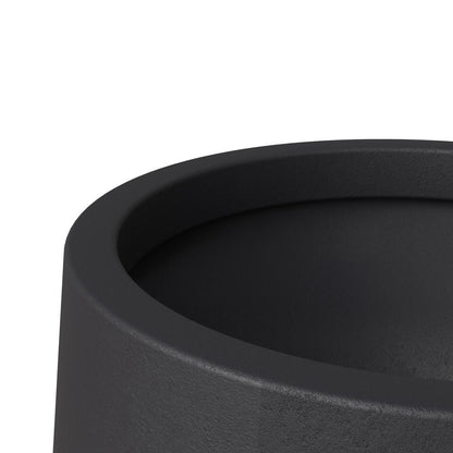 Orchid Seires Poly Stone Planter in Black 17.7 Dia 17.7 High