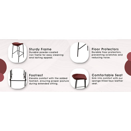 Servos Modern Barstool in Bordeaux