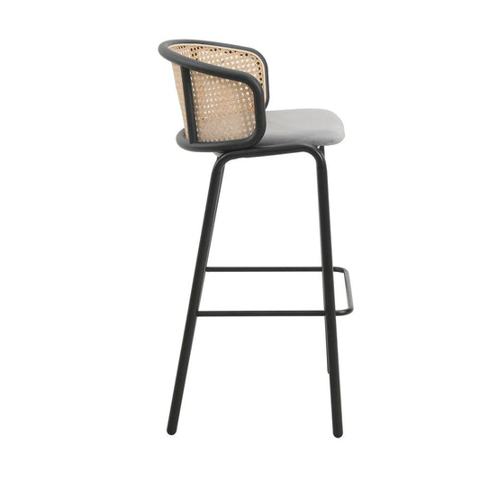 Seat and Black Powder Coated Steel Frame, Set of 2