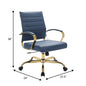 Benmar Home Leather Office Chair With Gold Frame