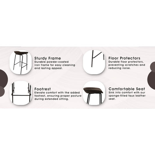 Servos Modern Barstool in Elephant Grey