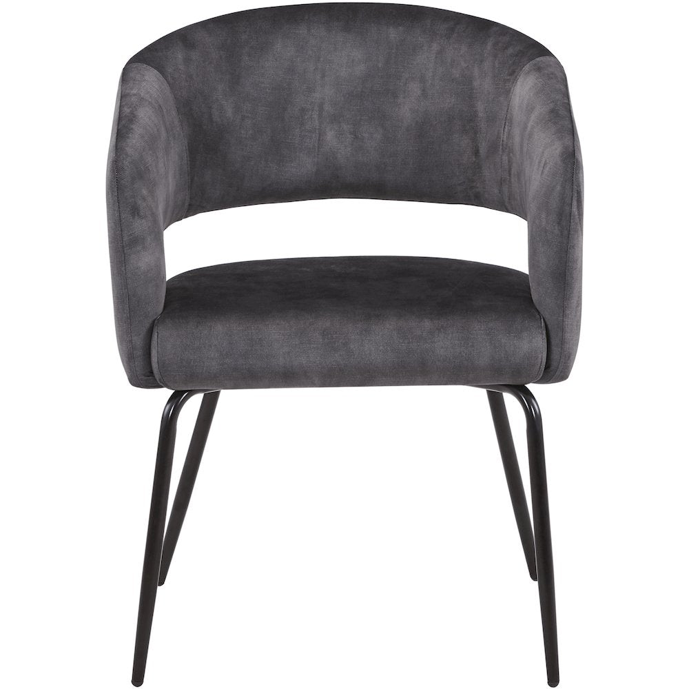 Gavin Series Modern Chair Black Frame in Charcoal Set of 2