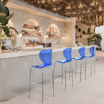 Oyster Acrylic Barstool in Transparent Blue