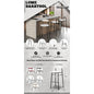 Lume Collection Modern Bar Stool in White