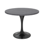 Verve 36 Round Dining Table, Black Base with Sintered Stone Grey Top