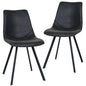 Markley Modern Leather Dining Chair With Metal Legs Set of 2