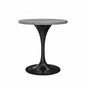 Verve 27" Round Dining Table, Black Base with Laminated White Marbleized Top