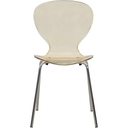 Modern Oyster Transparent Side Chair Set of 2