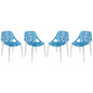 Modern Asbury Dining Chair w/ Chromed Legs, Set of 4