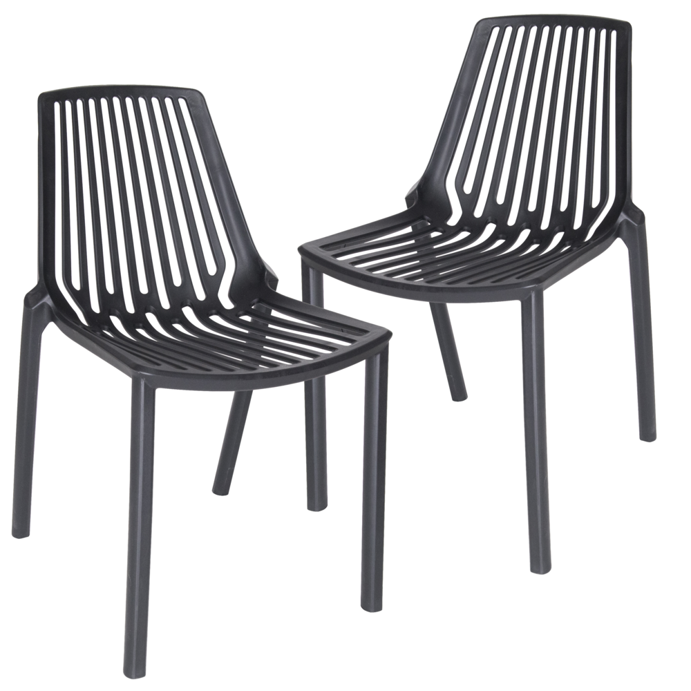 Acken Plastic Stackable Dining Chair, Set of 2