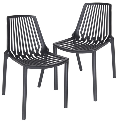 Acken Plastic Stackable Dining Chair, Set of 2