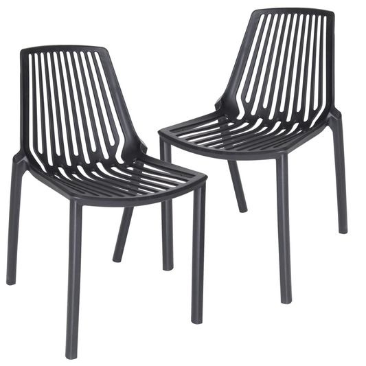 Acken Plastic Stackable Dining Chair, Set of 2