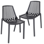 Acken Plastic Stackable Dining Chair, Set of 2