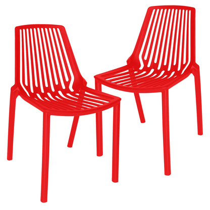 Acken Plastic Stackable Dining Chair, Set of 2