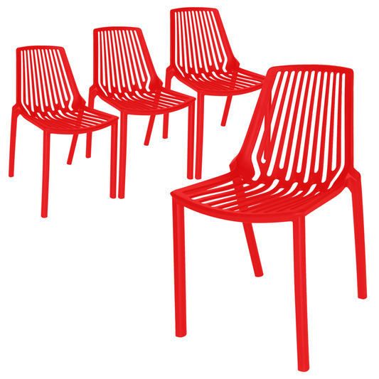Acken Plastic Stackable Dining Chair, Set of 4