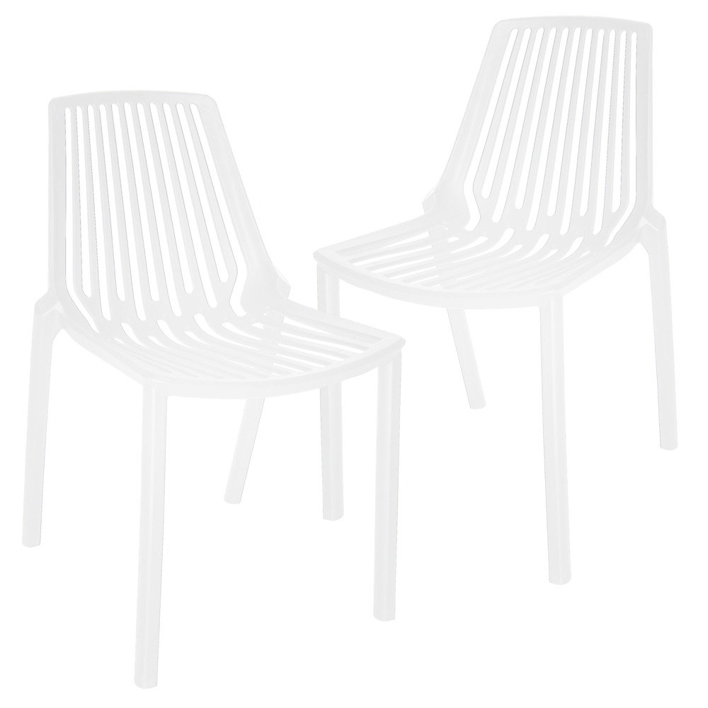 Acken Plastic Stackable Dining Chair, Set of 2