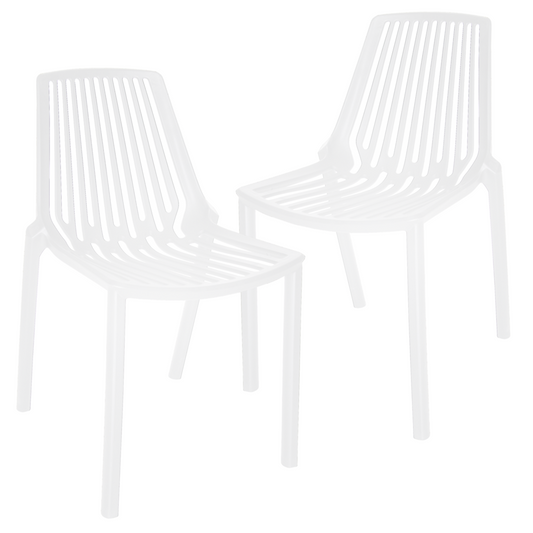 Acken Plastic Stackable Dining Chair, Set of 2