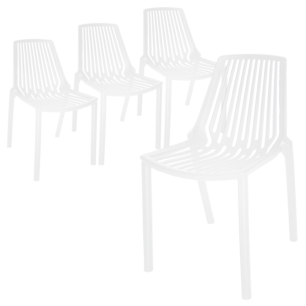 Acken Plastic Stackable Dining Chair, Set of 4