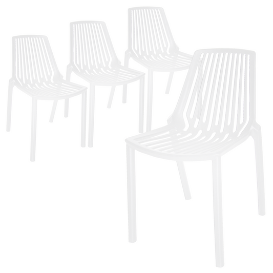 Acken Plastic Stackable Dining Chair, Set of 4