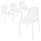 Acken Plastic Stackable Dining Chair, Set of 4