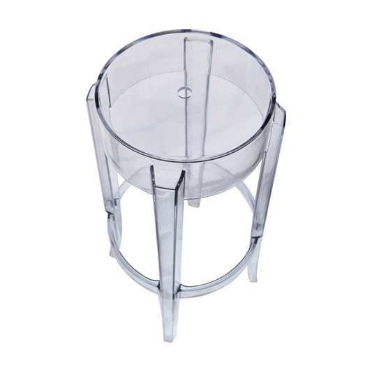 Averill Plastic Barstool with Clear Acrylic Seat and Legs, Set of 2
