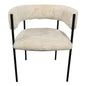 Cyril Collection Modern Chair in White Faux Fur Set of 2