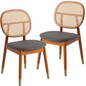 Holbeck Wicker Dining Chair with Upholstered Leather Seat
