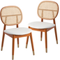 Holbeck Wicker Dining Chair with Upholstered Leather Seat