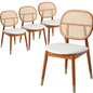 Holbeck Wicker Dining Chair with Upholstered Leather Seat