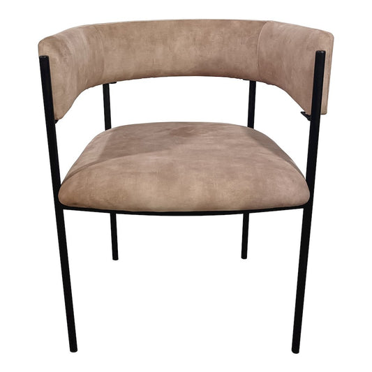 Cyril Collection Modern Chair in Light Brown Velvet Set of 2