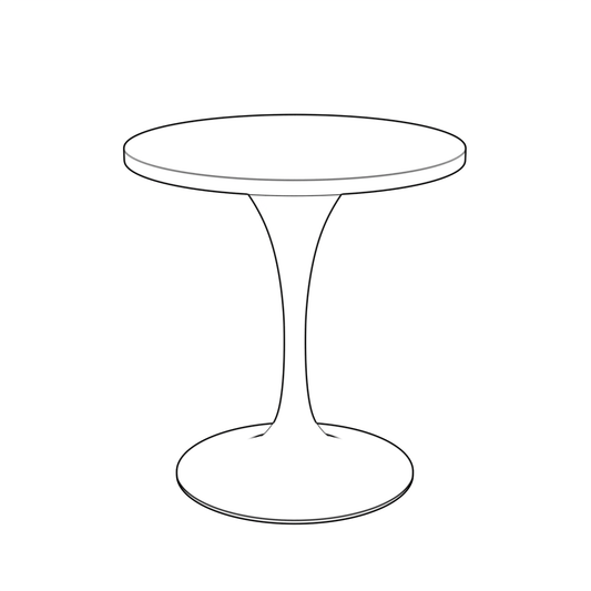 27 Round Dining Table, White Base with Sintered Stone White Top