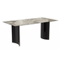 Dining Table Black Stainless Steel Base, With 55 Deep Grey Sintered Stone Top