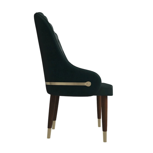 Elara Collection Wooden Dining Chair in Two-Tone Green Set of 2