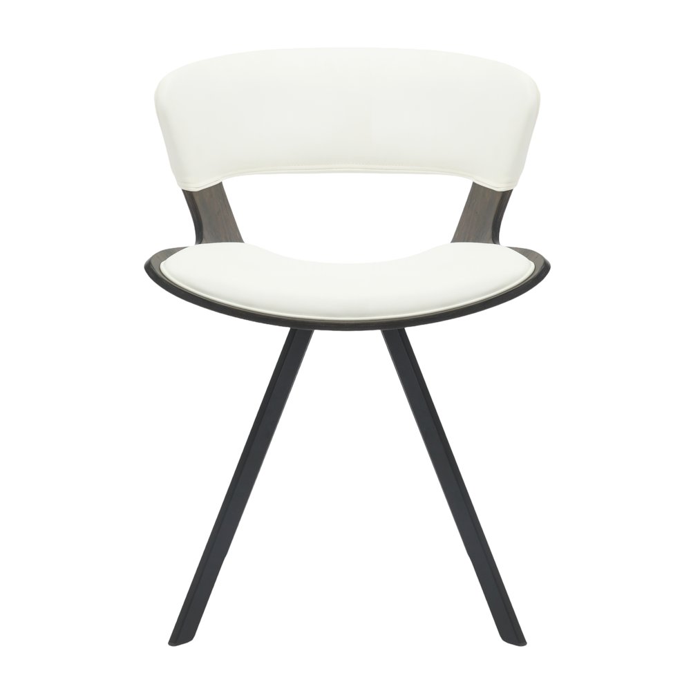 Wooden Dining Chair Modern style Nymia Collection Walnut Glazed Color in White