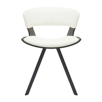 Wooden Dining Chair Modern style Nymia Collection Walnut Glazed Color in White