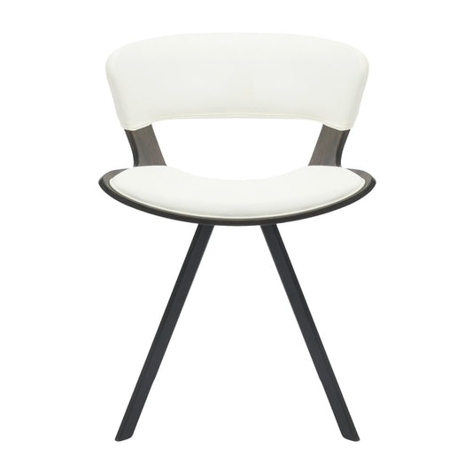 Wooden Dining Chair Modern style Nymia Collection Walnut Glazed Color in White