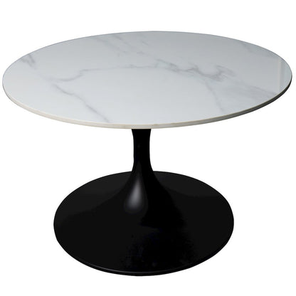 Verve Coffee Table Black base with 27" round Black Sintered Stone top