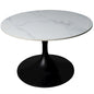 Verve Coffee Table Black base with 27" round Black Sintered Stone top