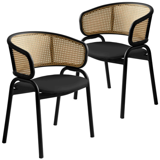 Ervilla - Dining Chair - Black Leather - Set of 2