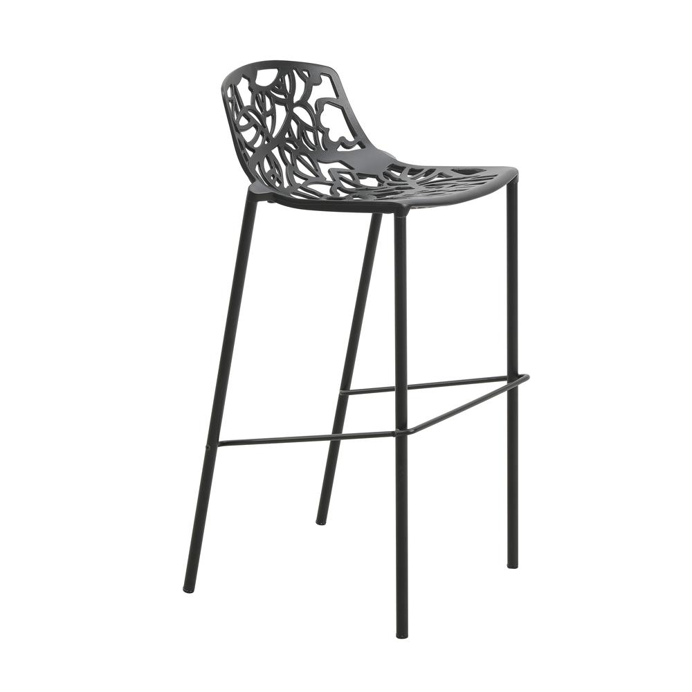Aluminum Bar Stool with Powder Coated Frame and Footrest
