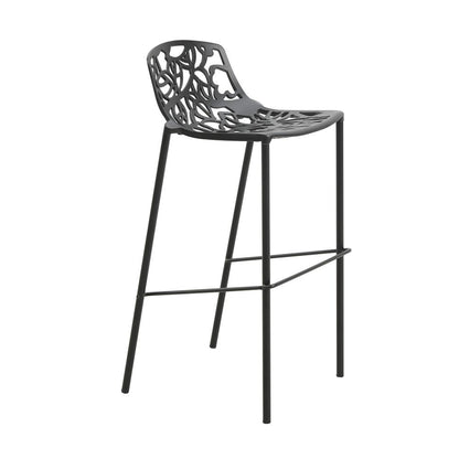 Aluminum Bar Stool with Powder Coated Frame and Footrest