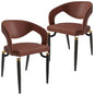 Entice Collection Modern Dining Chair Set of 2 in Brown