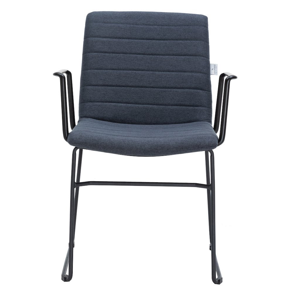 Zylar Series Office Guest Arm Chair in Dark Blue Fabric