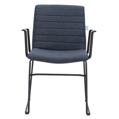 Zylar Series Office Guest Arm Chair in Dark Blue Fabric