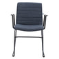 Zylar Series Office Guest Arm Chair in Dark Blue Fabric