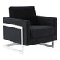 Lincoln Velvet Accent Armchair With Chromed Frame