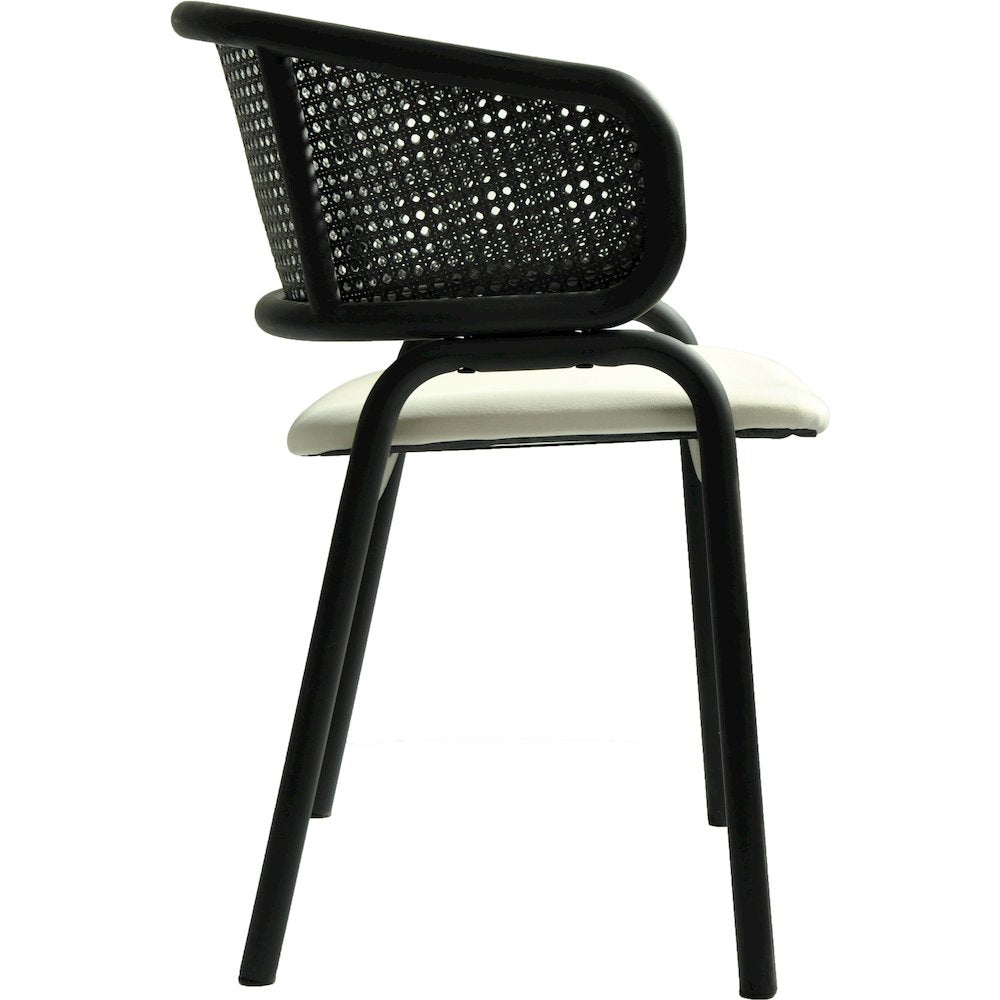 Ervilla Dining Armchair in Black Steel Frame Set of 2
