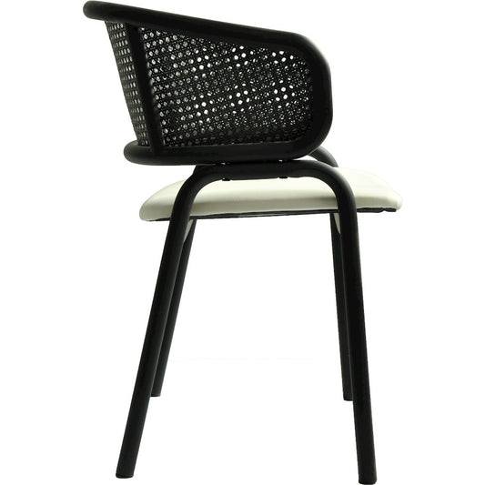 Ervilla Dining Armchair in Black Steel Frame Set of 2