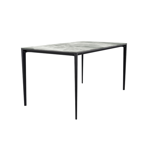 Avo Series Modern Dining Table Black Base, With 71 Light Grey Sintered Stone Top